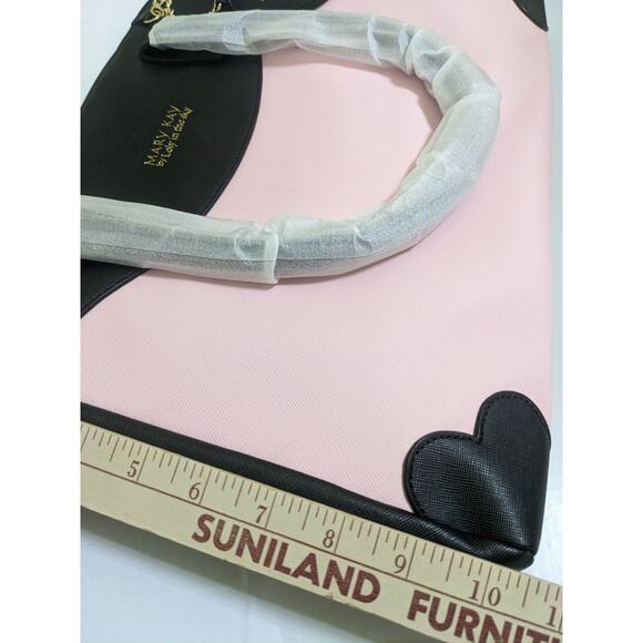 RARE Mary Kay Loly In The Sky Heart Print Colorblock Pink/Black Shoulder Purse - Picture 5 of 6